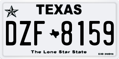 TX license plate DZF8159