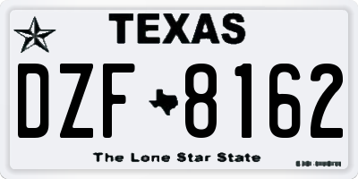 TX license plate DZF8162