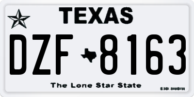 TX license plate DZF8163