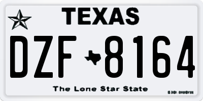 TX license plate DZF8164