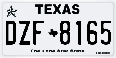 TX license plate DZF8165