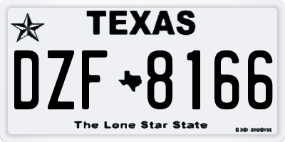 TX license plate DZF8166