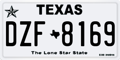 TX license plate DZF8169