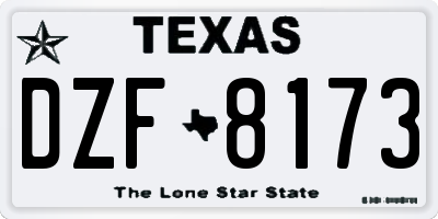 TX license plate DZF8173