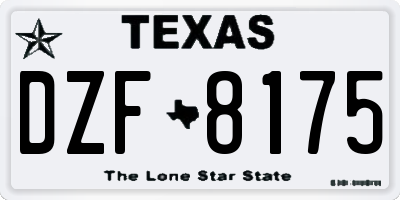 TX license plate DZF8175