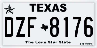 TX license plate DZF8176