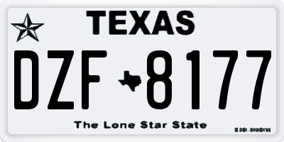 TX license plate DZF8177