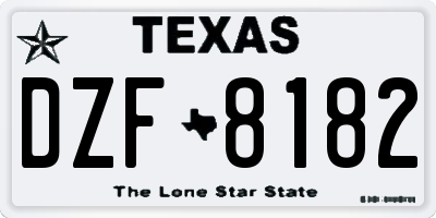 TX license plate DZF8182
