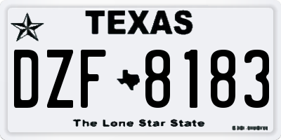 TX license plate DZF8183