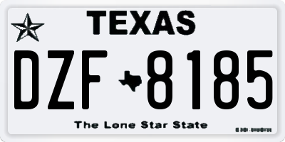 TX license plate DZF8185