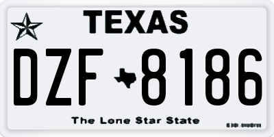 TX license plate DZF8186