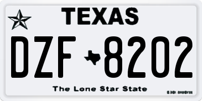 TX license plate DZF8202