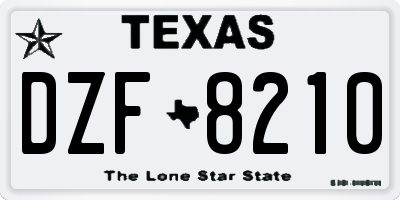TX license plate DZF8210