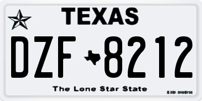 TX license plate DZF8212