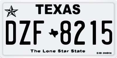 TX license plate DZF8215