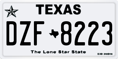 TX license plate DZF8223