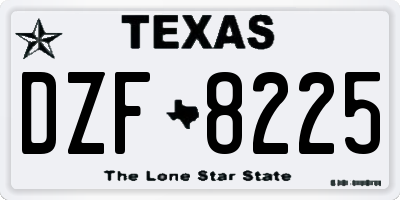 TX license plate DZF8225