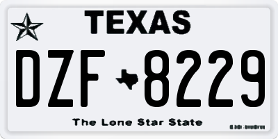 TX license plate DZF8229