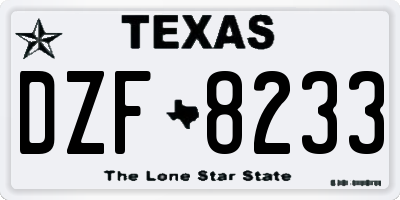 TX license plate DZF8233
