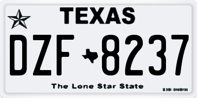 TX license plate DZF8237