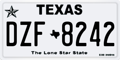TX license plate DZF8242