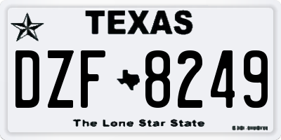 TX license plate DZF8249
