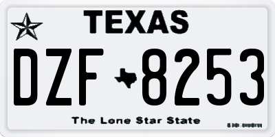 TX license plate DZF8253