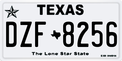TX license plate DZF8256