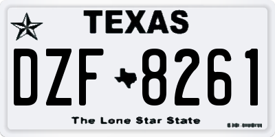 TX license plate DZF8261