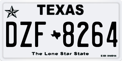 TX license plate DZF8264