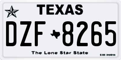 TX license plate DZF8265