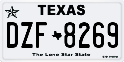 TX license plate DZF8269