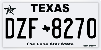TX license plate DZF8270