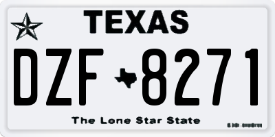 TX license plate DZF8271