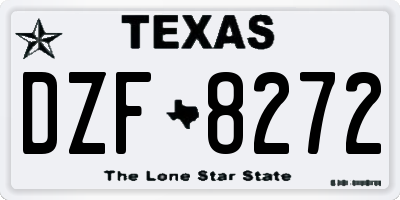 TX license plate DZF8272