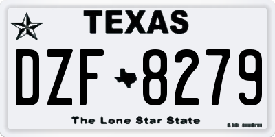 TX license plate DZF8279