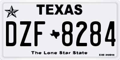 TX license plate DZF8284