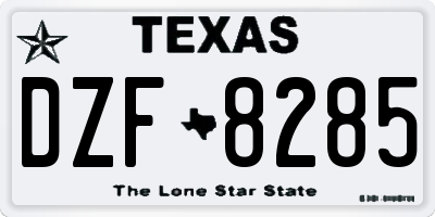TX license plate DZF8285
