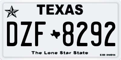 TX license plate DZF8292