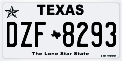 TX license plate DZF8293
