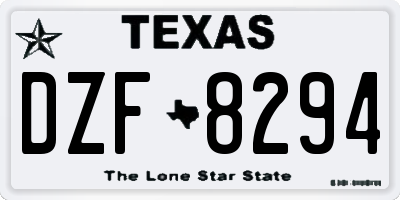 TX license plate DZF8294