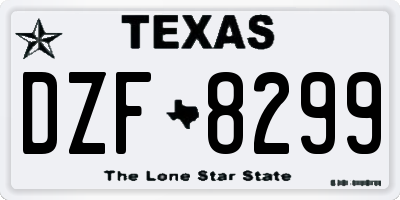 TX license plate DZF8299