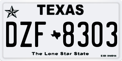 TX license plate DZF8303