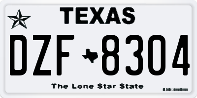 TX license plate DZF8304