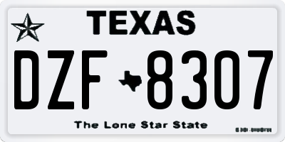 TX license plate DZF8307