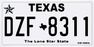 TX license plate DZF8311