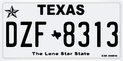 TX license plate DZF8313