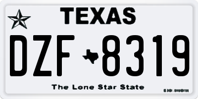 TX license plate DZF8319
