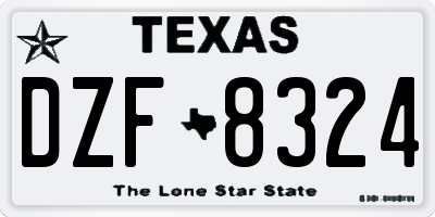 TX license plate DZF8324