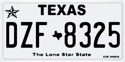 TX license plate DZF8325